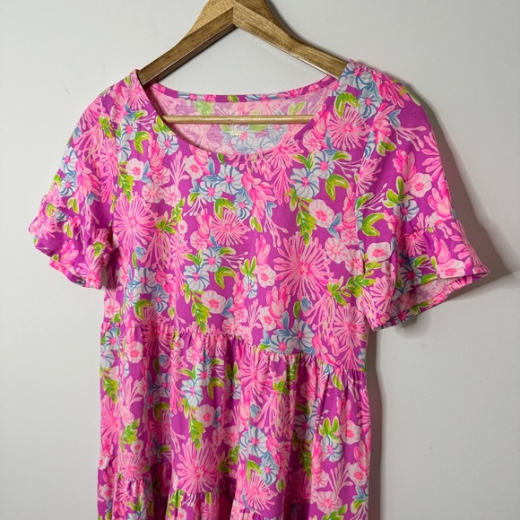 NEW Lilly Pulitzer Jodee Swing Dress Amethyst Size Small Floral Tiered Ruffles - Picture 4 of 9